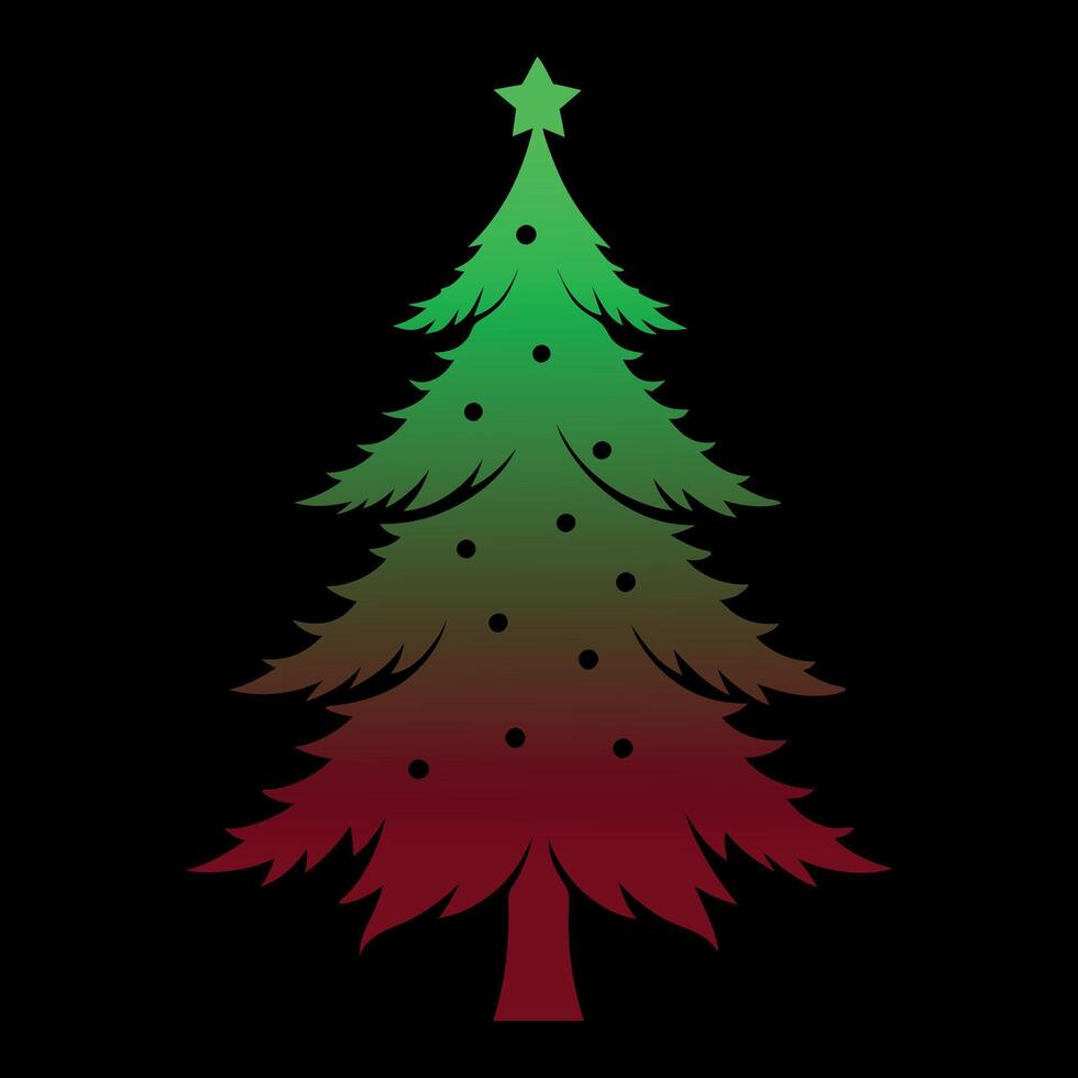 christmas tree gradient silhouette illustration vector