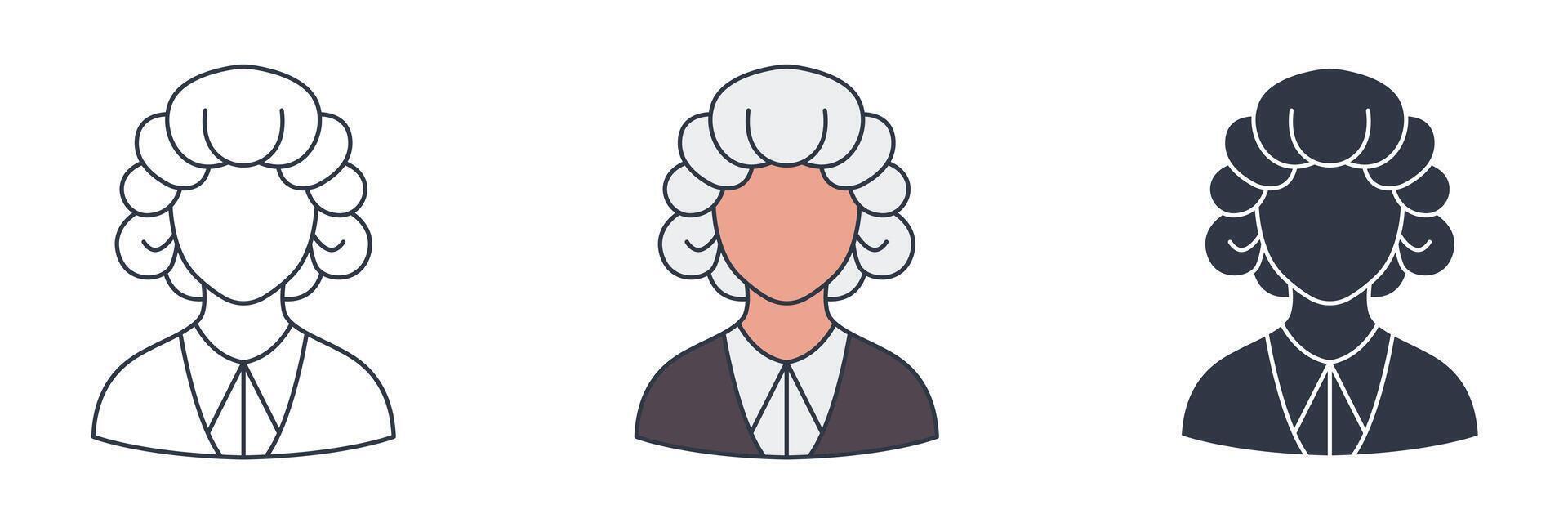 Barrister Wig icon symbol illustration isolated on white background vector