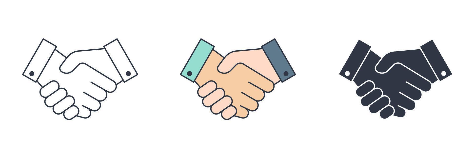 Handshake icon symbol illustration isolated on white background vector