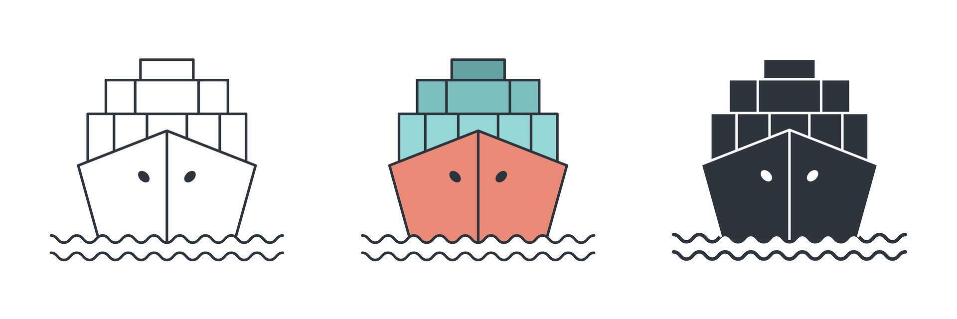 Cargo Ship icon symbol illustration isolated on white background vector