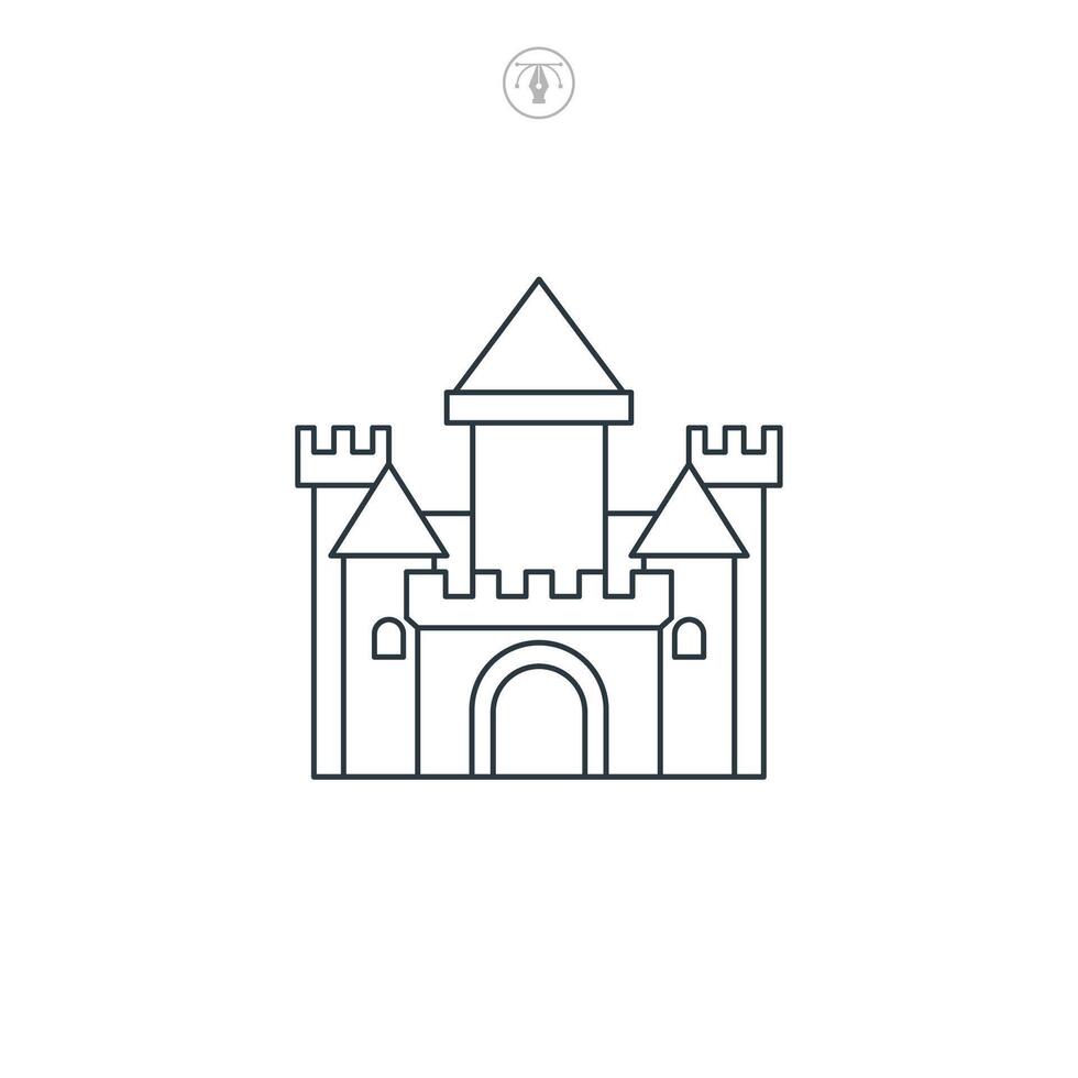 Castle icon symbol illustration isolated on white background vector