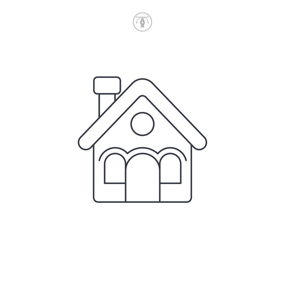 Gingerbread house icon symbol illustration isolated on white background vector