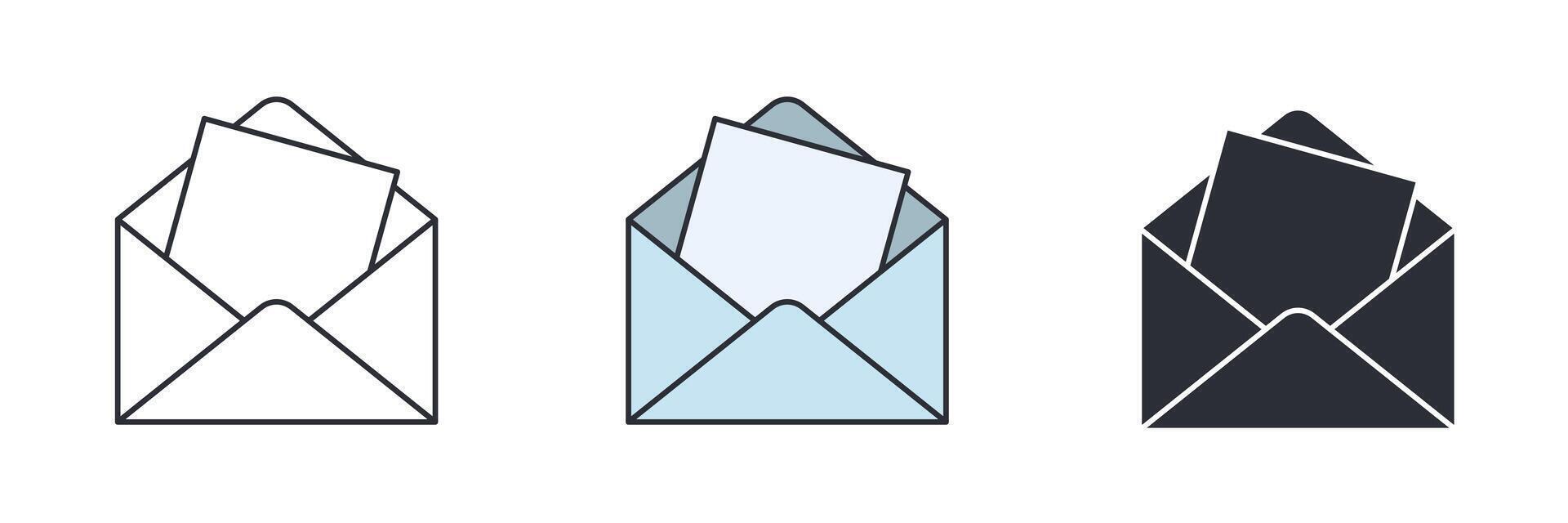 Newsletter, envelope, mail icon symbol illustration isolated on white background vector