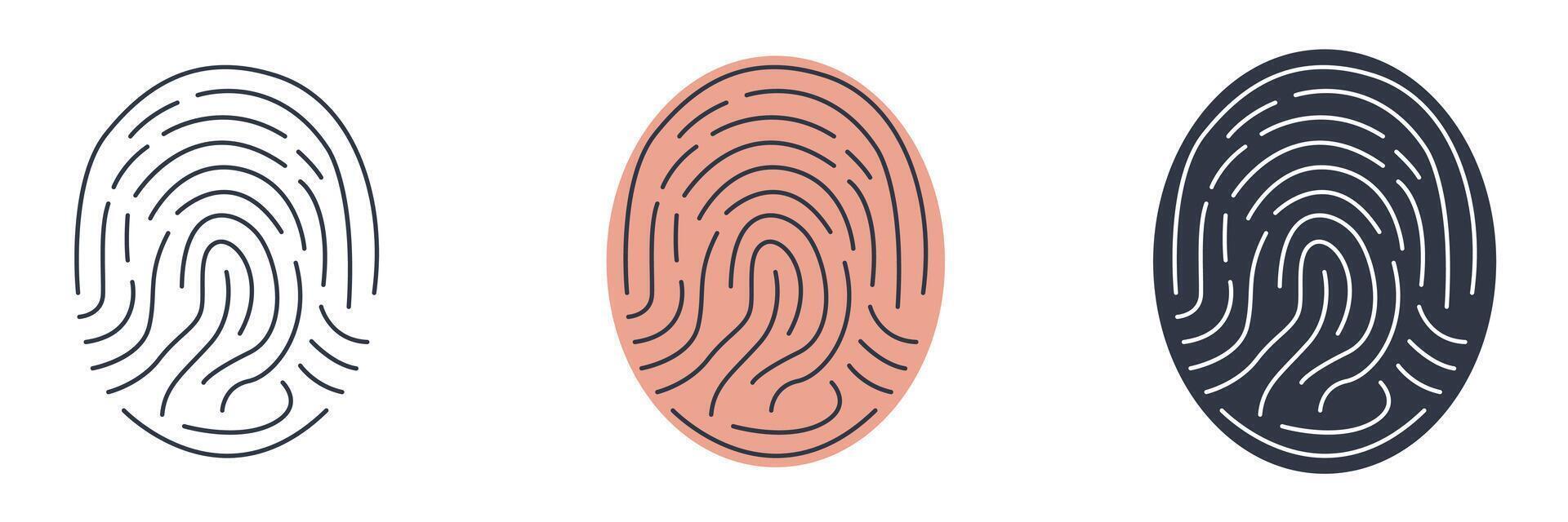 Fingerprint icon symbol illustration isolated on white background vector