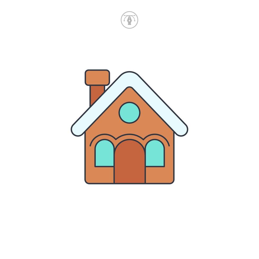 Gingerbread house icon symbol illustration isolated on white background vector