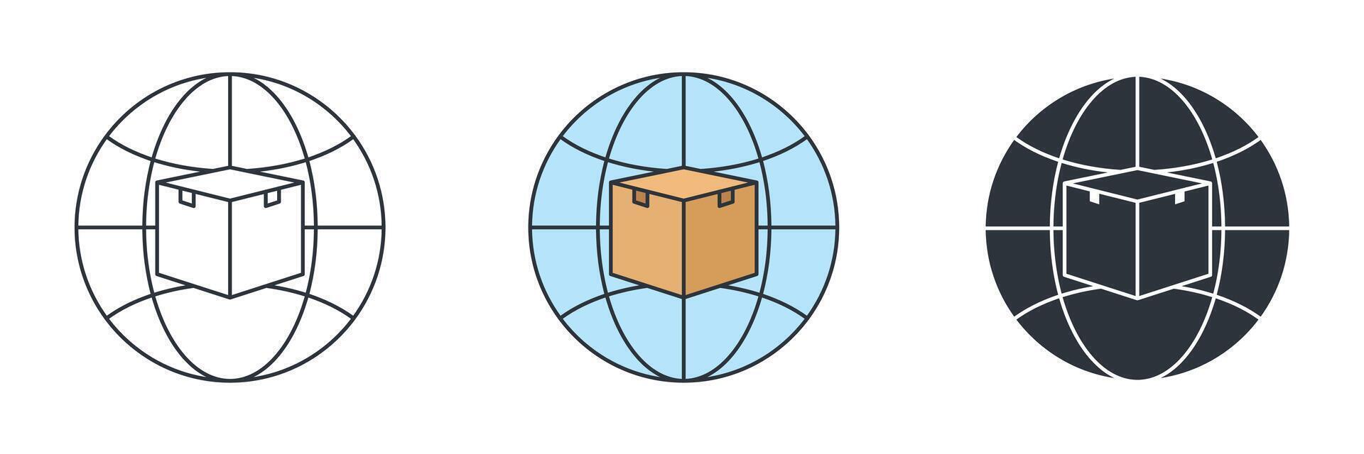 Logistics Network, global logistics icon symbol illustration isolated on white background vector