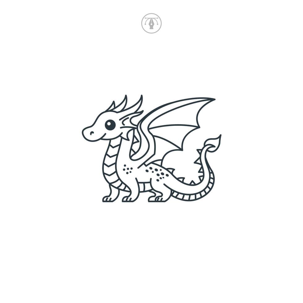Dragon icon symbol illustration isolated on white background vector