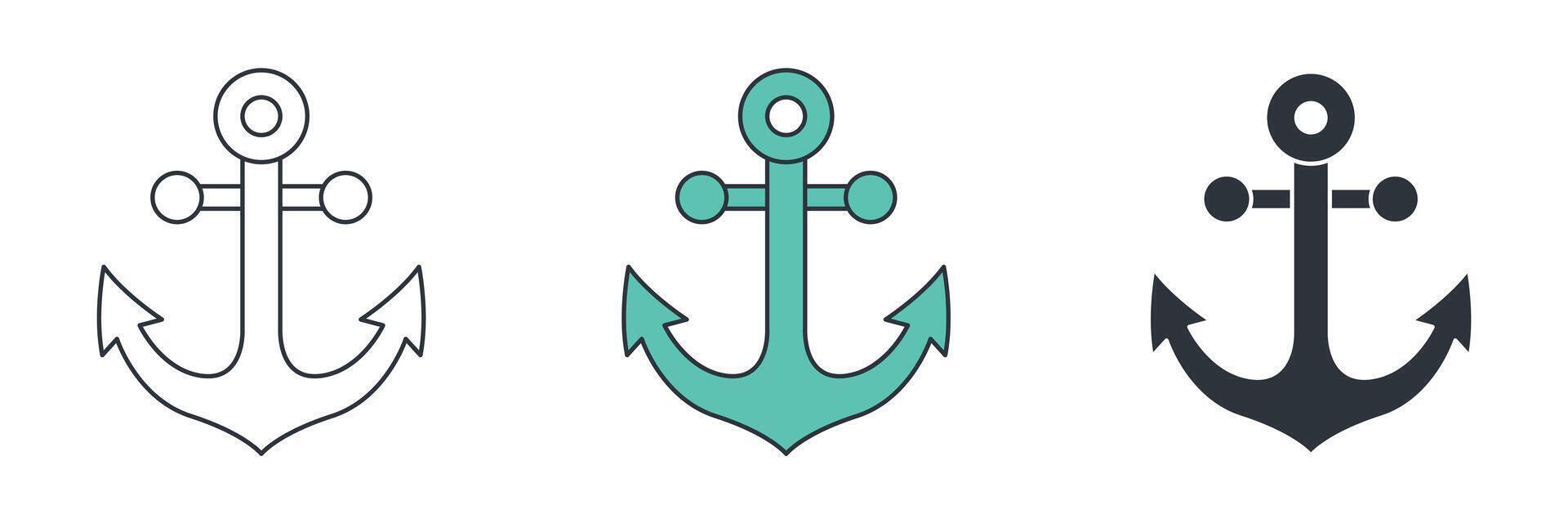Anchor icon symbol illustration isolated on white background vector