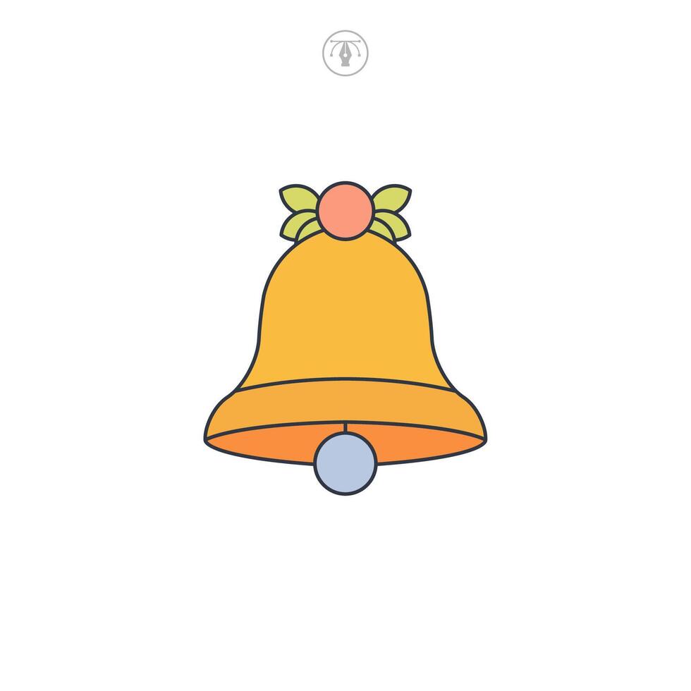 Christmas Bell icon symbol illustration isolated on white background vector