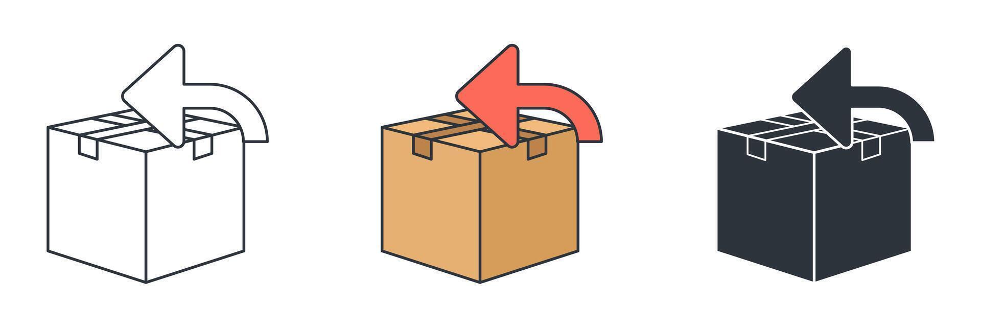 Box package return or Exchange icon symbol illustration isolated on white background vector
