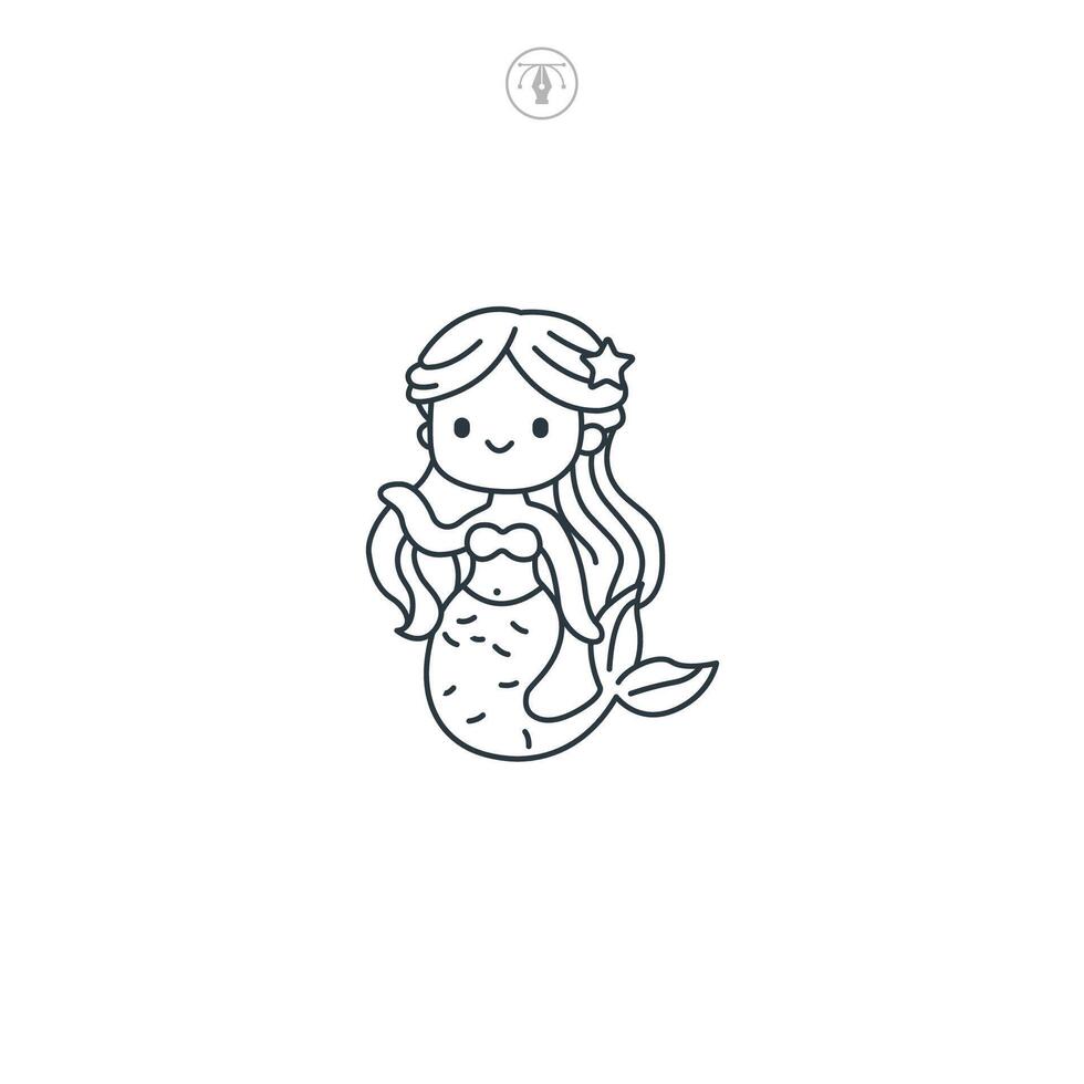 Mermaid icon symbol illustration isolated on white background vector
