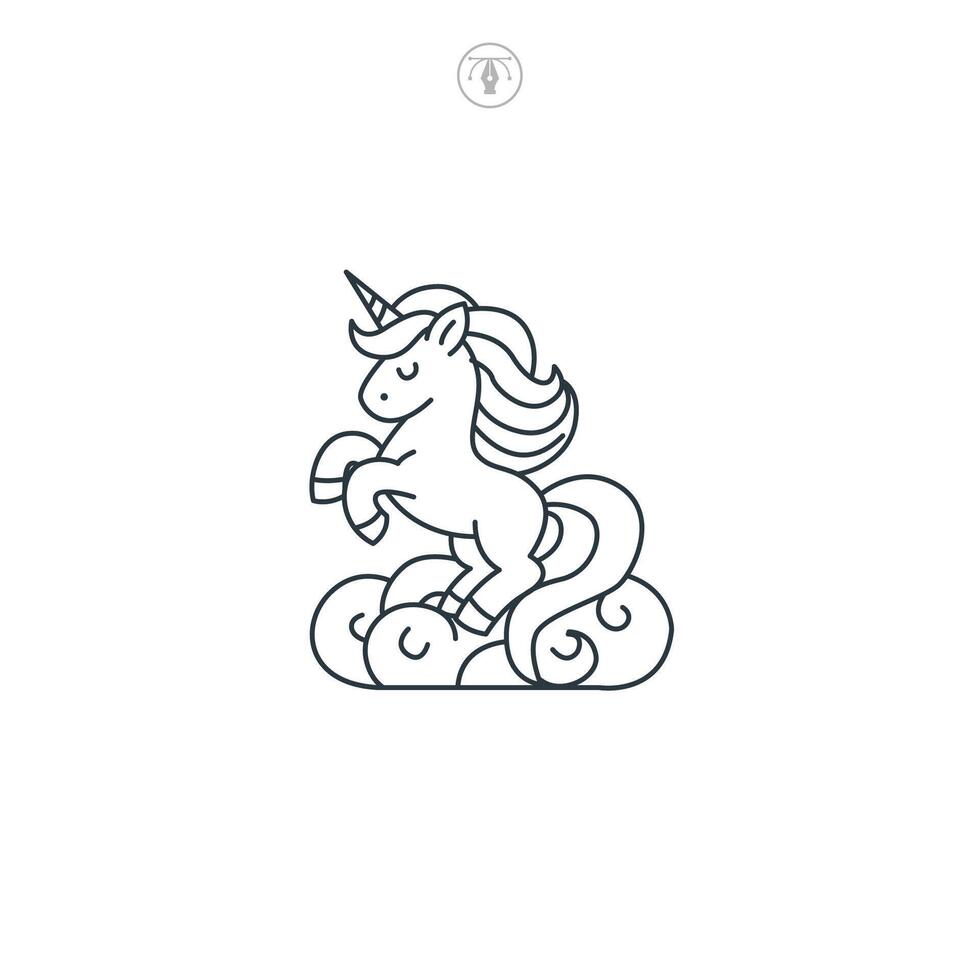 Unicorn icon symbol illustration isolated on white background vector