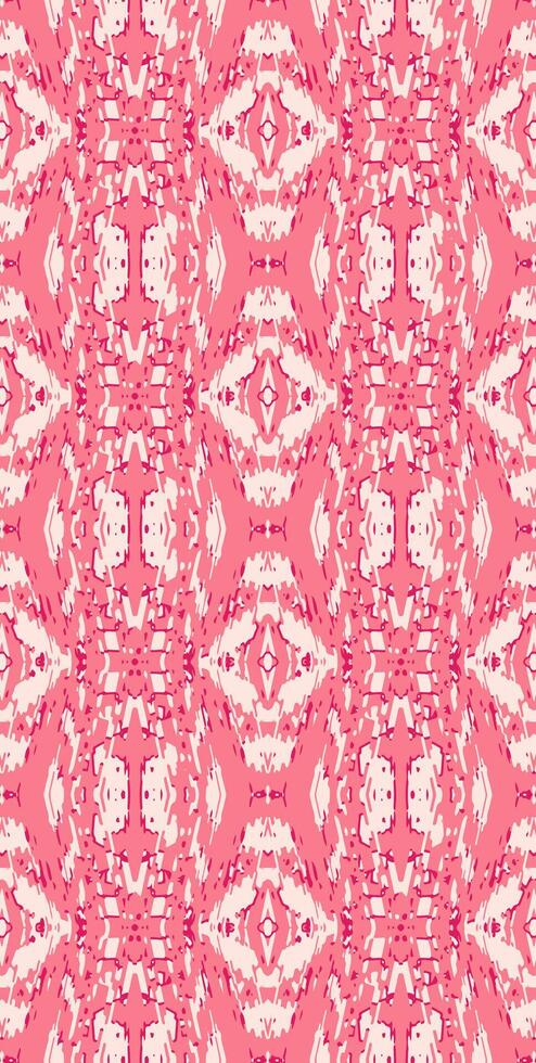 Bold geometric design. Repeated diamond shapes. Symmetrical arrangement. Lace-like intricate details. Modern aesthetic with traditional influence. Pink background. Strong visual interest. vector