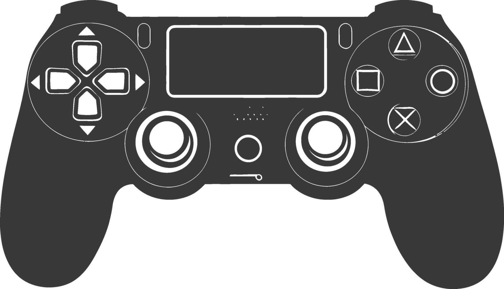 A Black and White Silhouette of a Game Controller vector