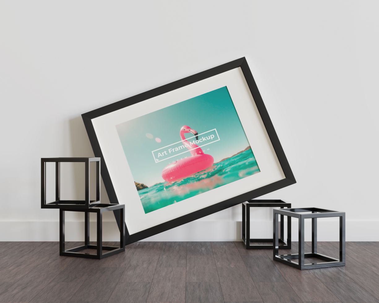 Contemporary Frame Mockup for Art Display psd