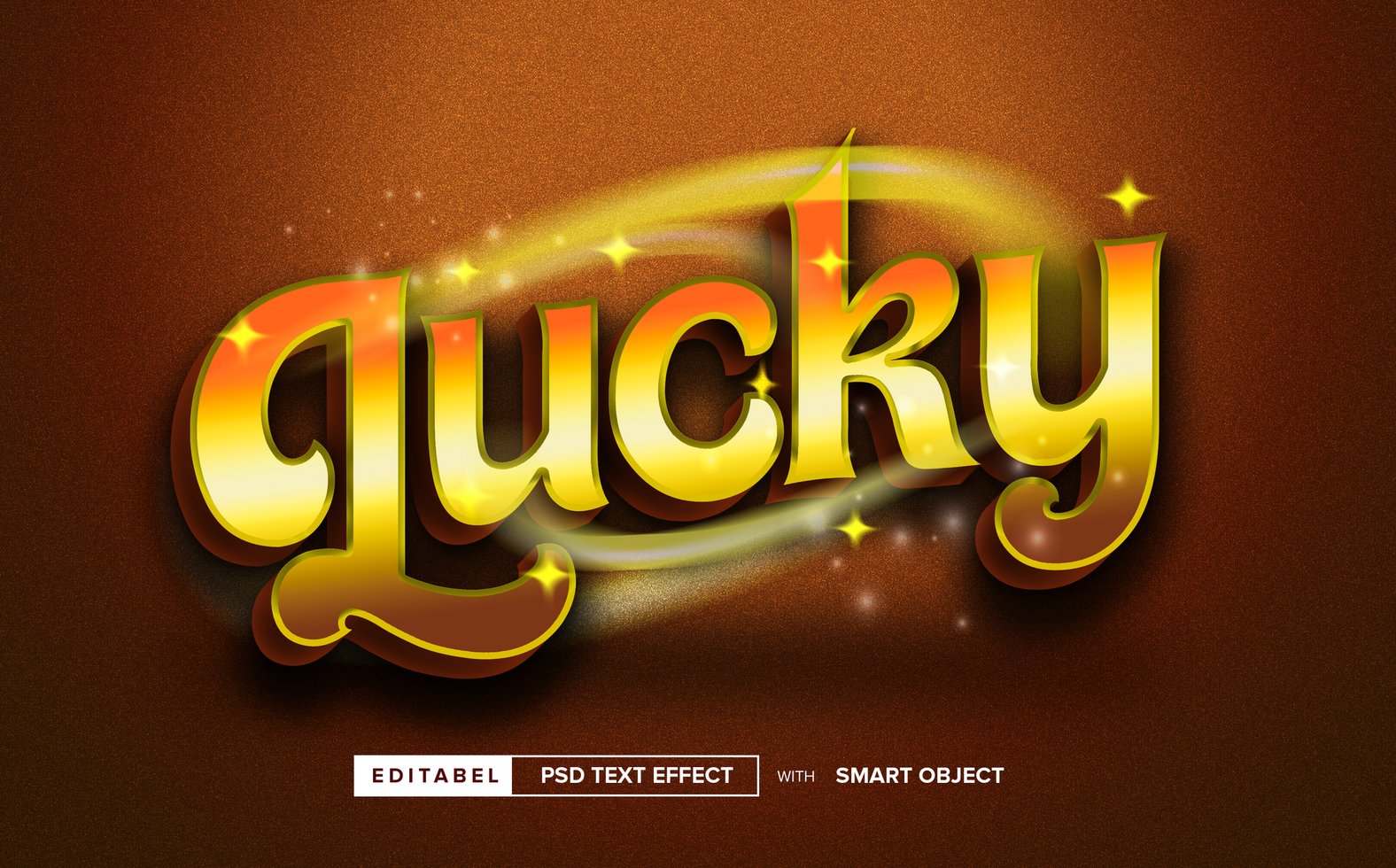 Luck Gold Editable text effect psd