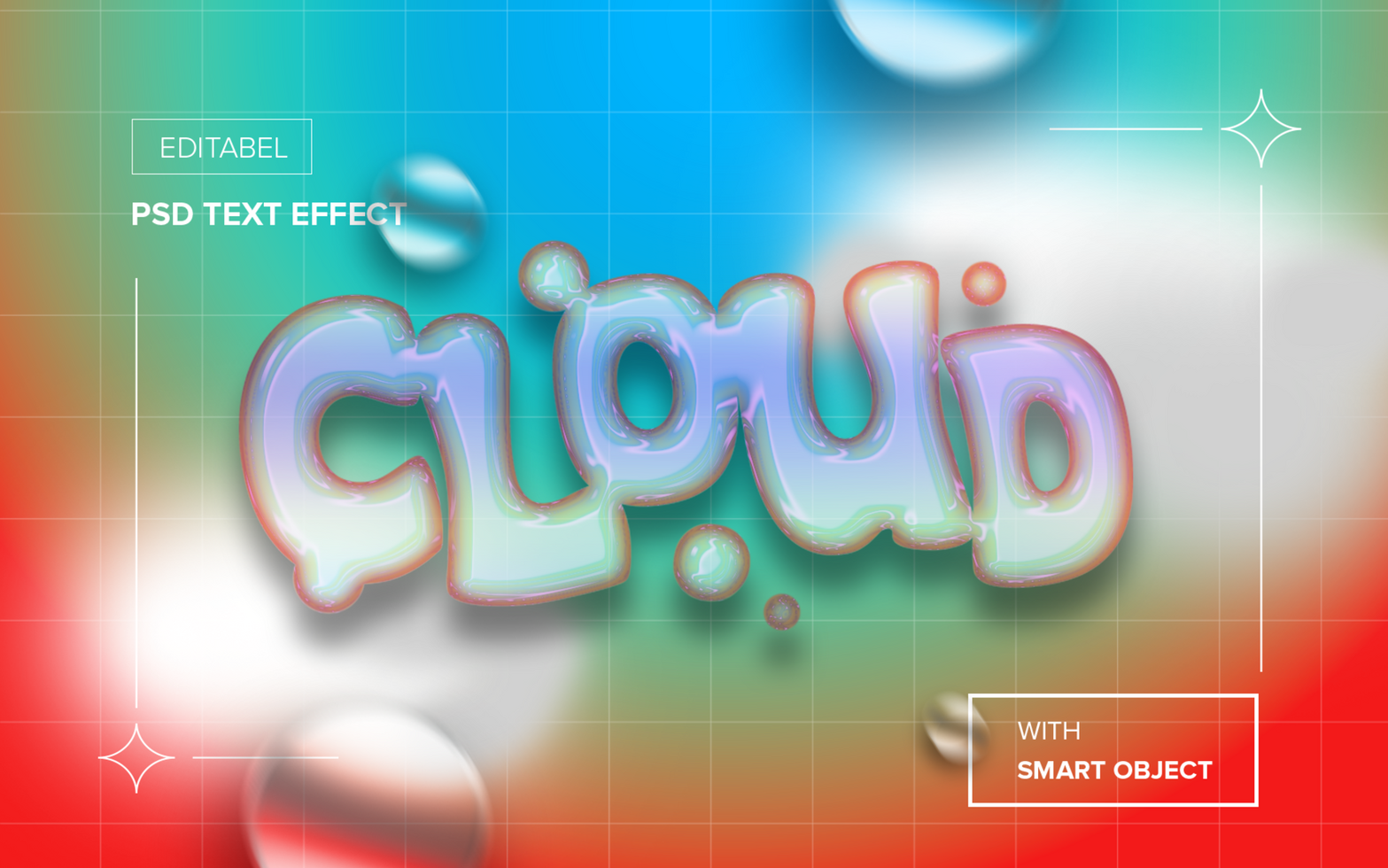 Cloud Bubble Editable text effect psd