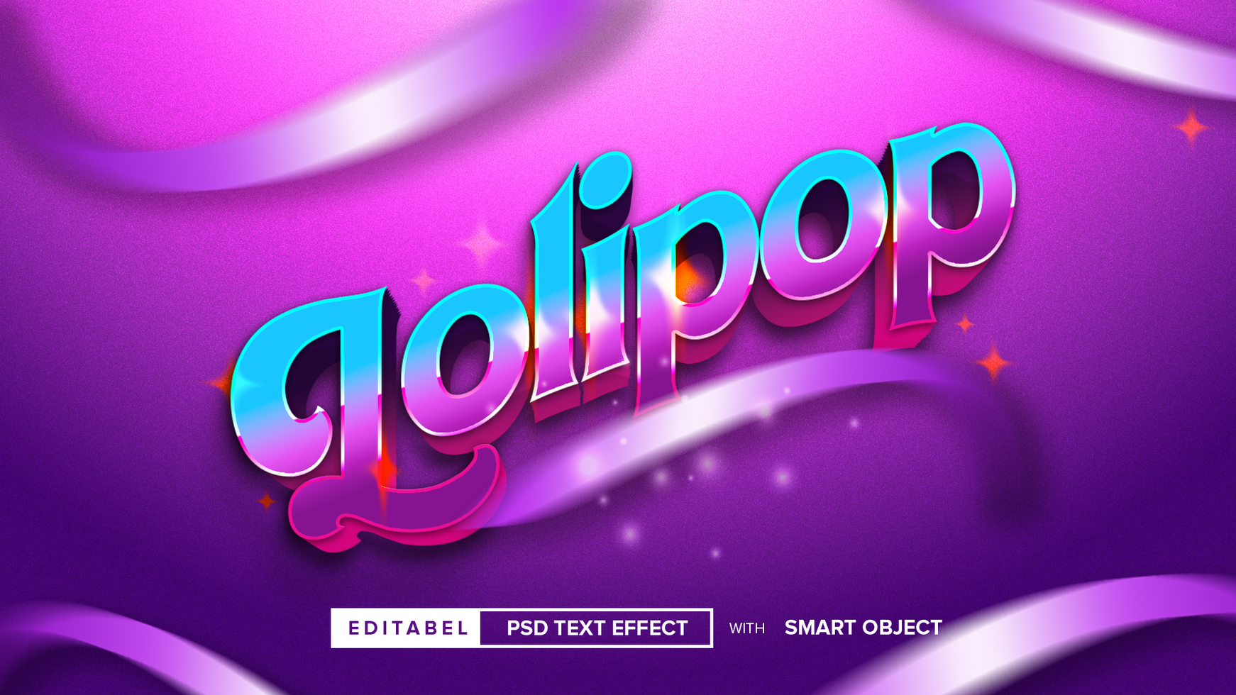 Lolipop Editable text effect psd