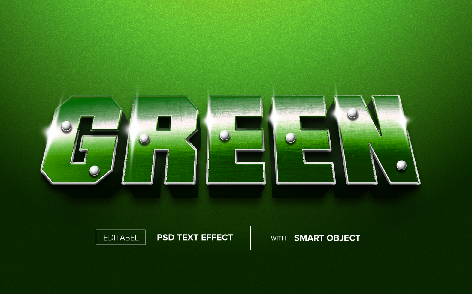 Green steel metal Editable text effect psd