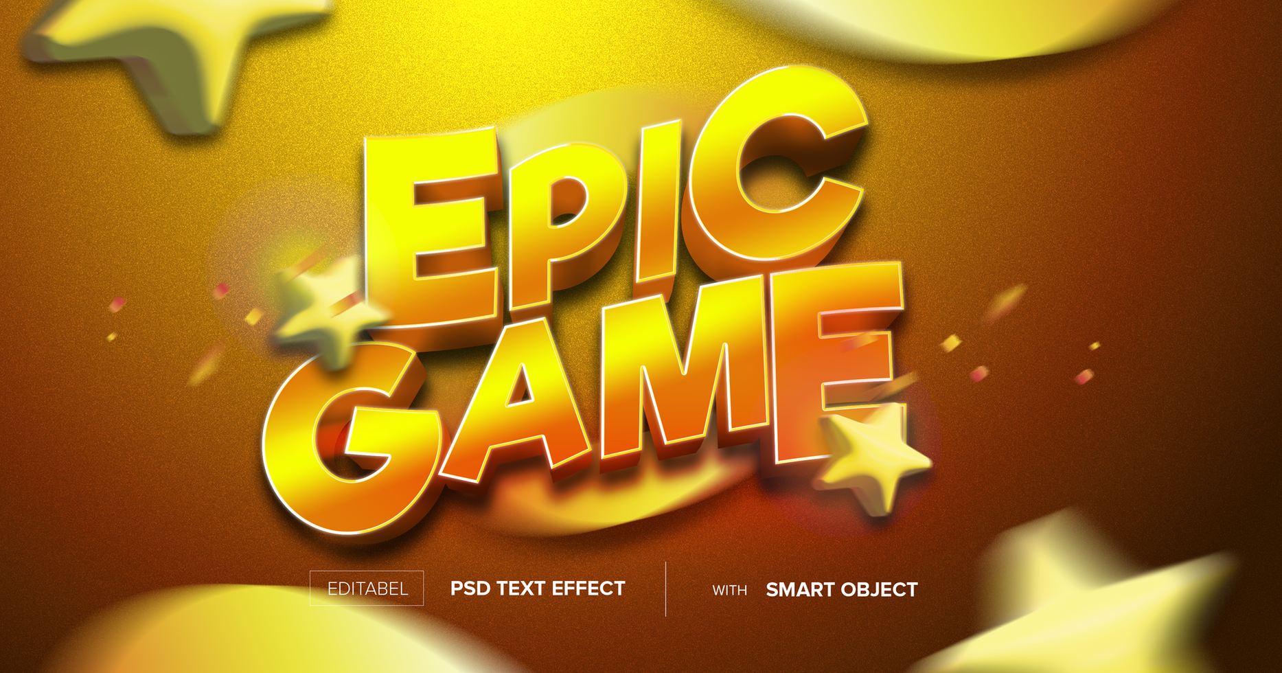 Gold Epic game Editable text effect psd