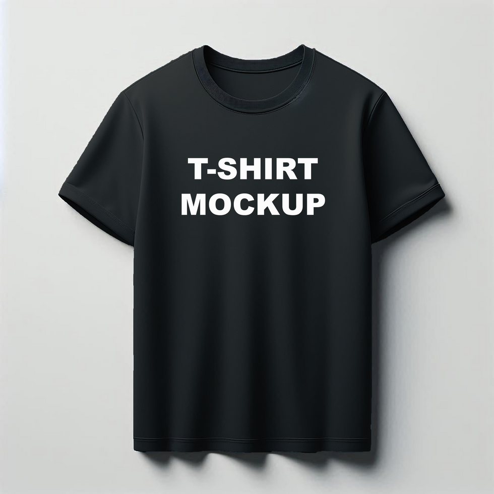 Black t-shirt front mockup psd