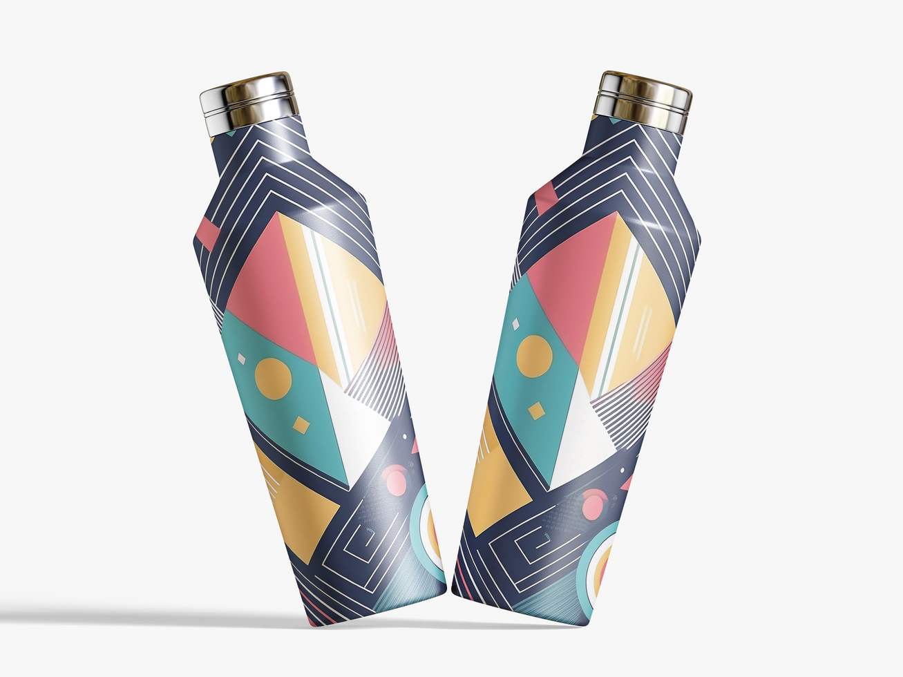 a white background with a Insulated Water Bottle mockup isolated psd