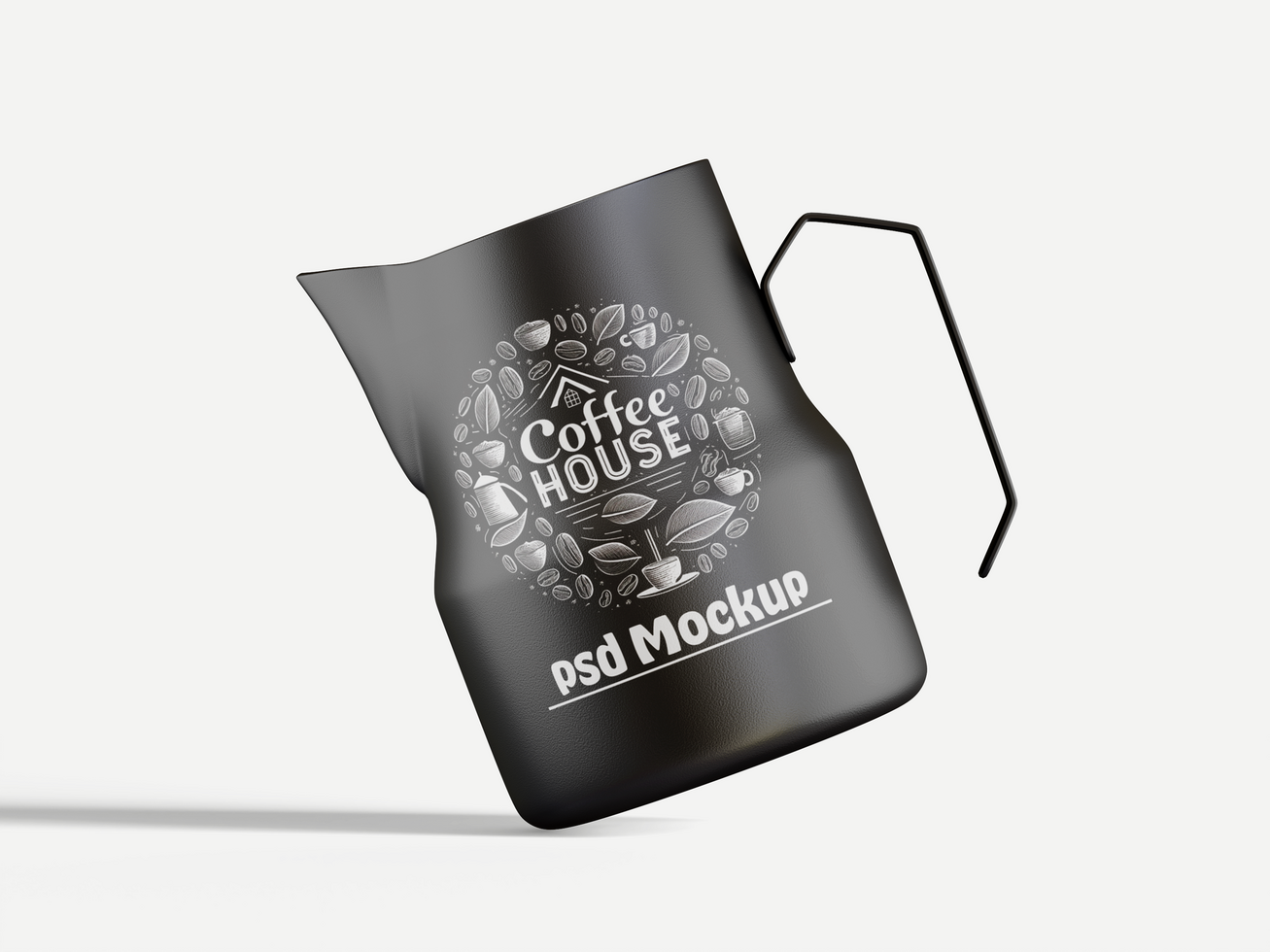Small coffee pot on white background psd