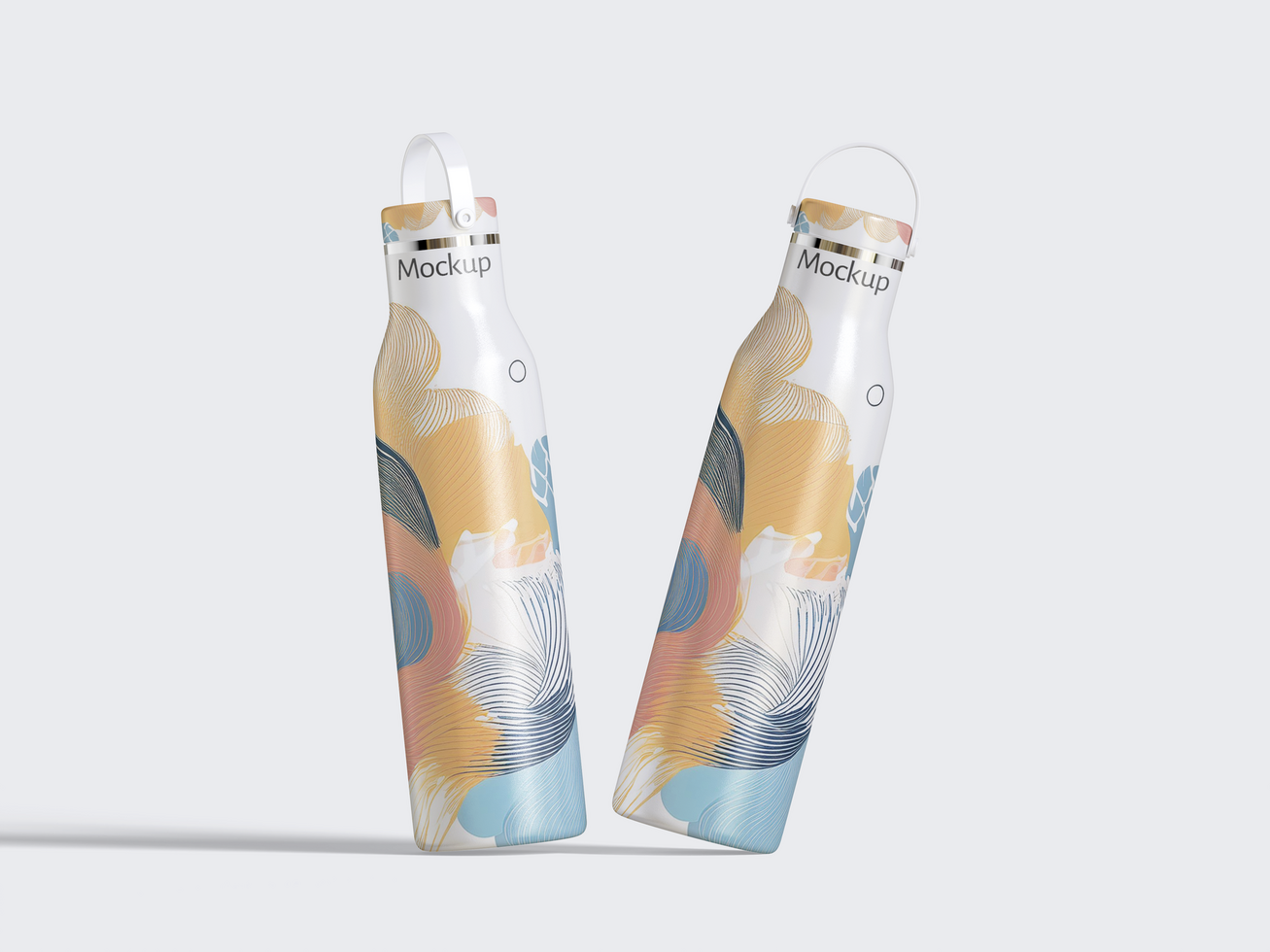 Aluminium Bottle mockup on White Background psd