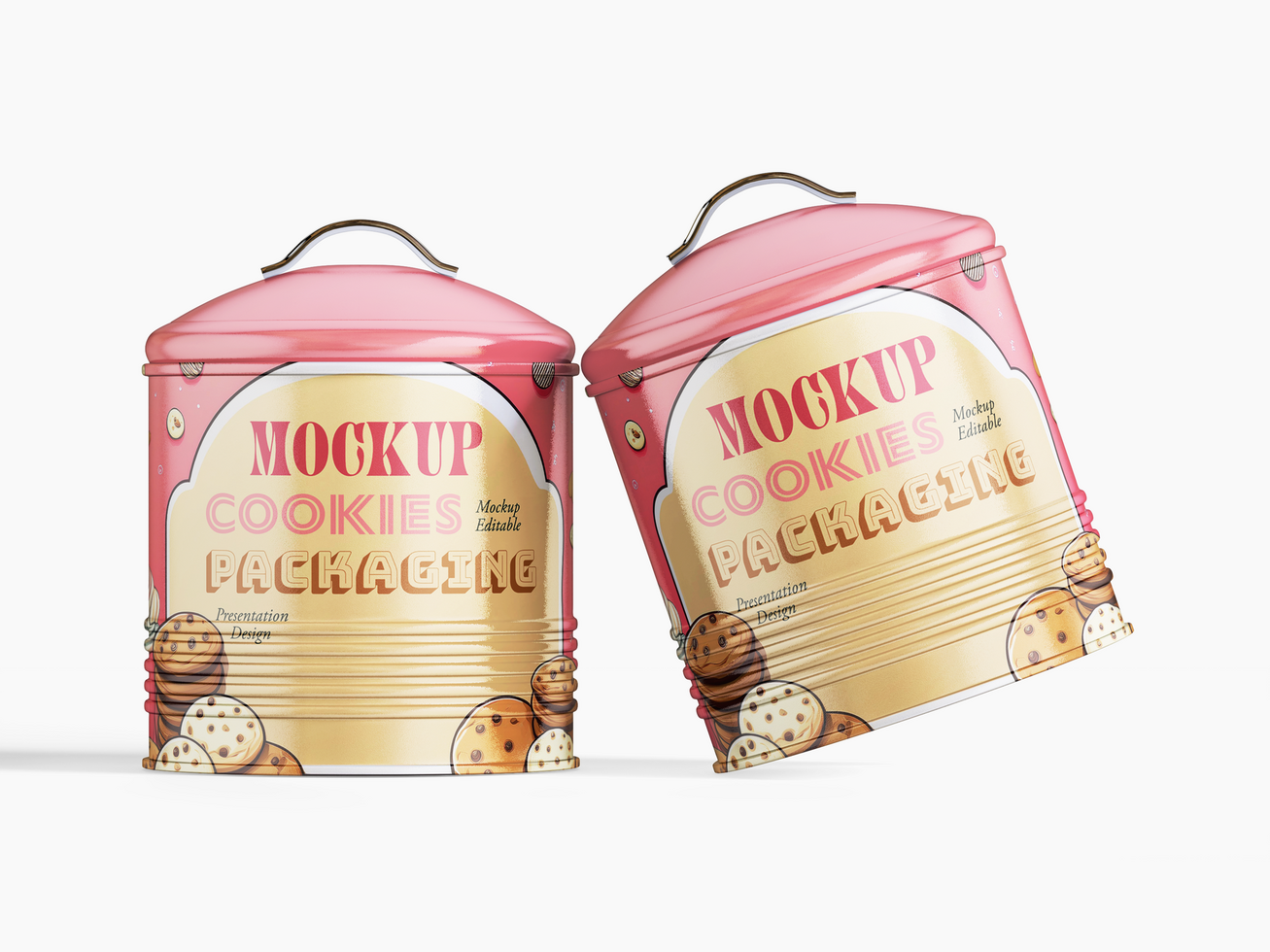 metallic tin can mockup on isolated white background psd