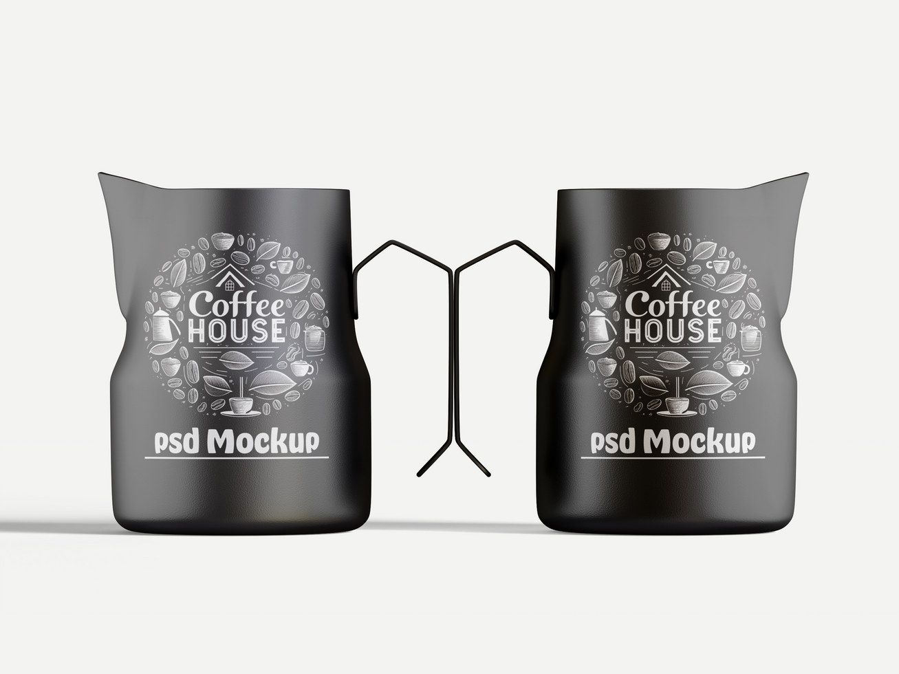 metal mug mockup thermos insulated on white background psd