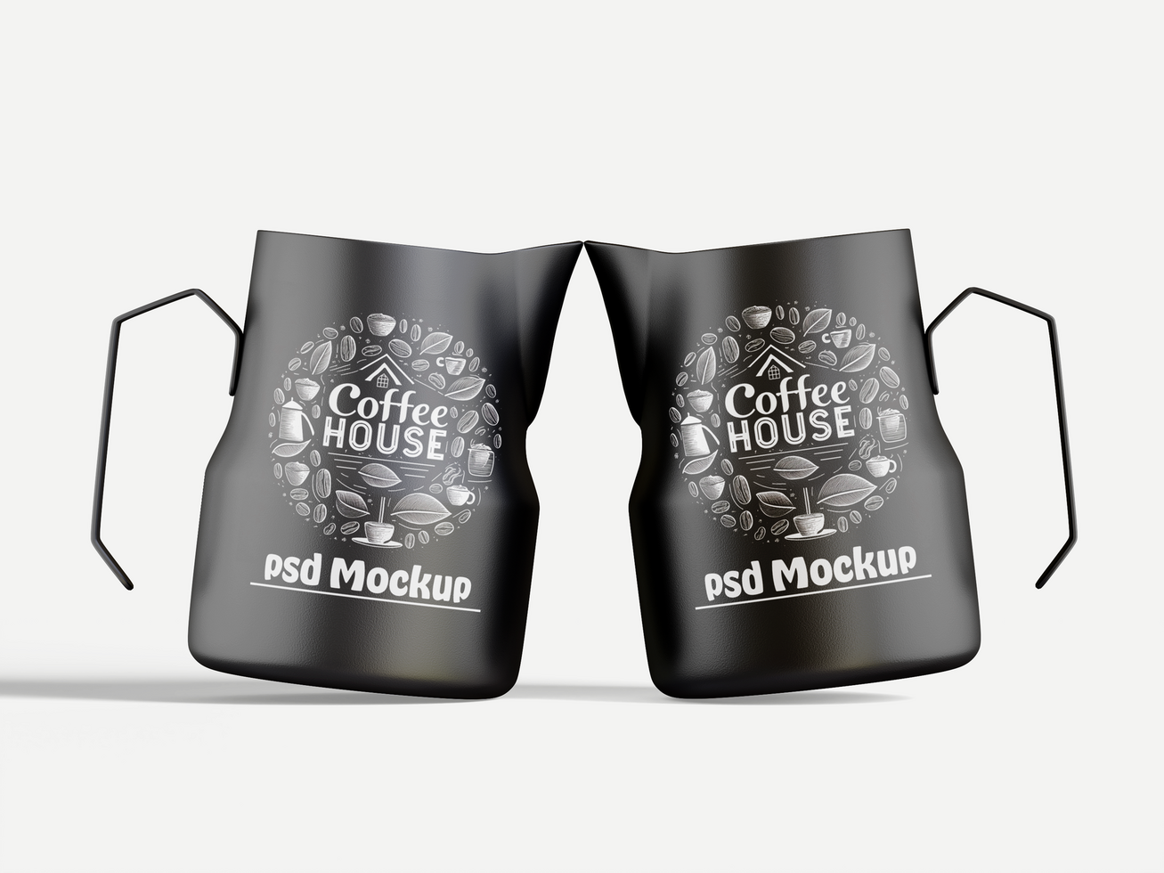 metal mug mockup thermos insulated on white background psd