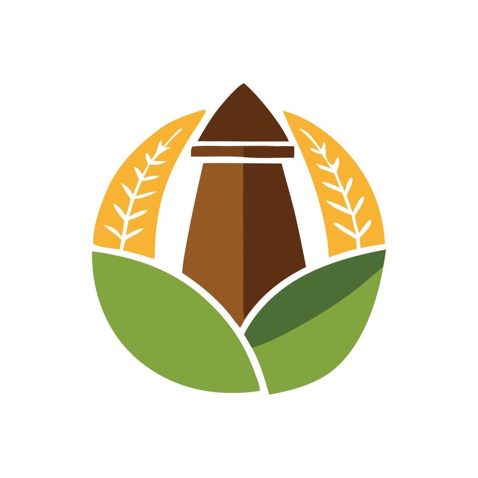 Fields of Innovation, Unique Crop Logo. Print vector