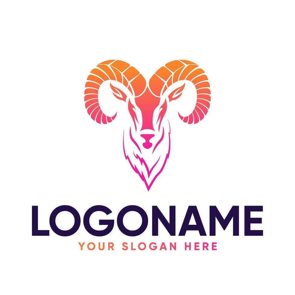 Ram Head Logo Design vector