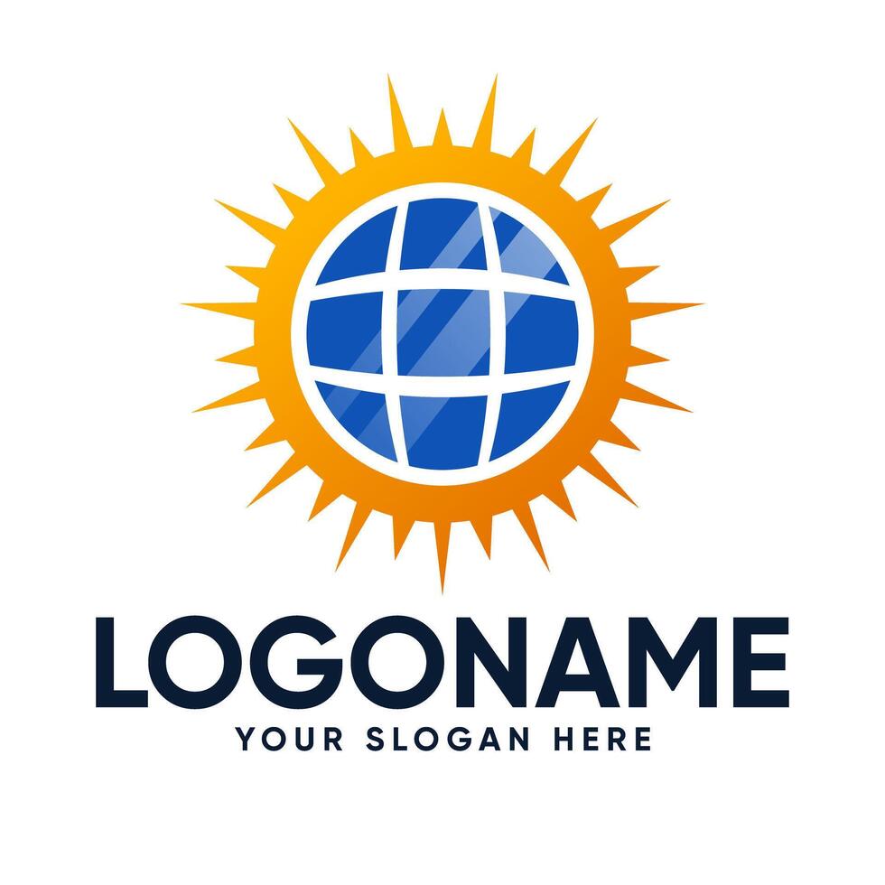 Solar Panel Premium logo design vector