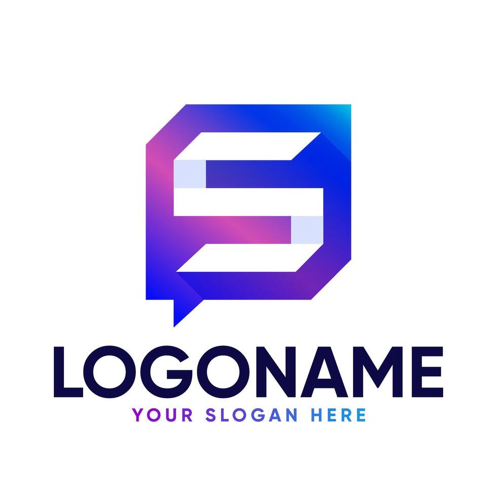 Letter S Chat Logo Design vector