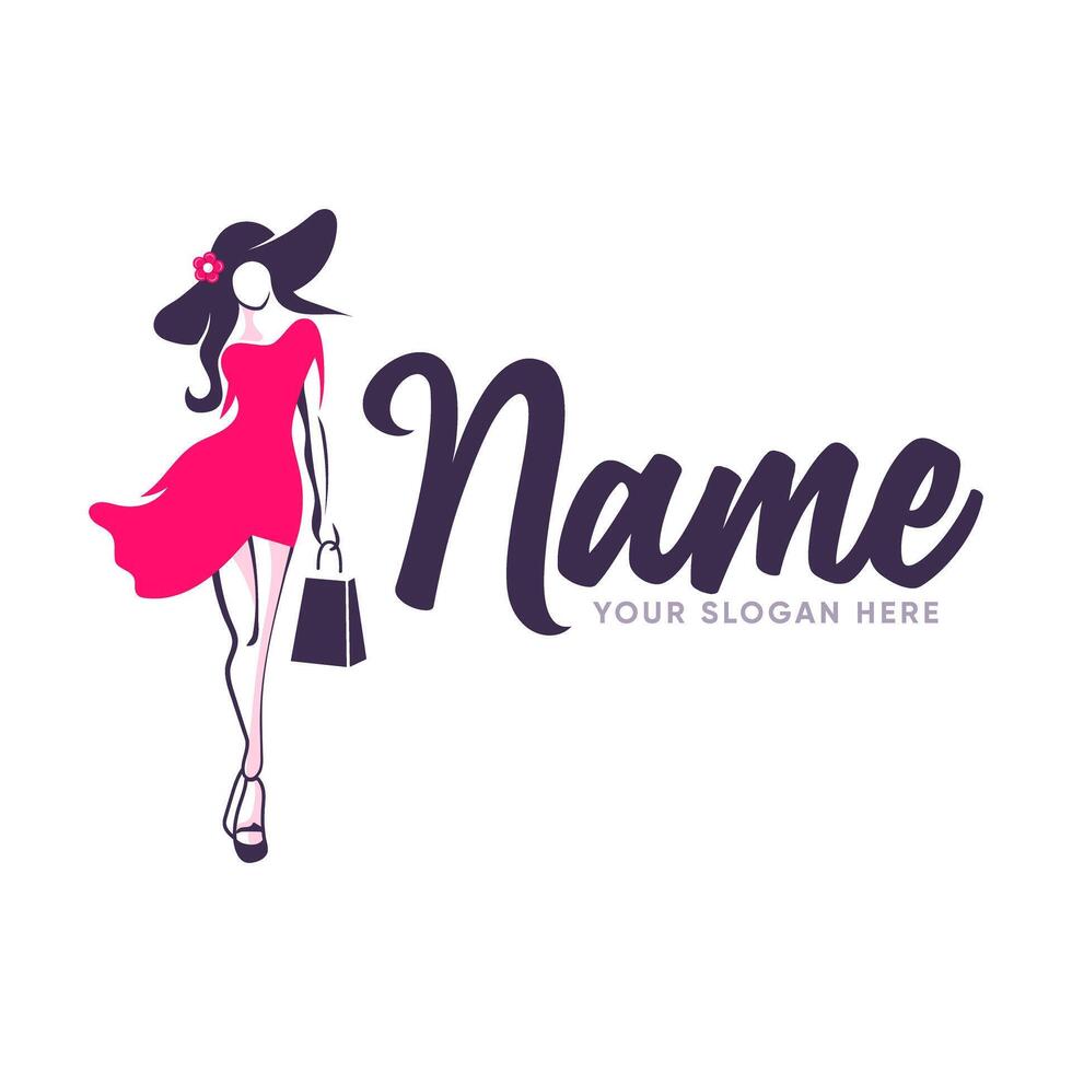 Girl Fashion Premium Logo Design vector