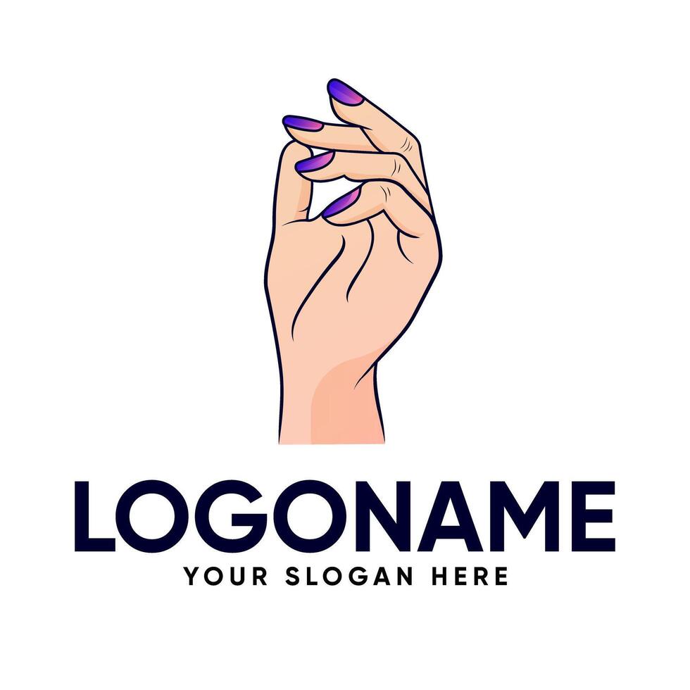 Girl Hand Premium Logo Design vector