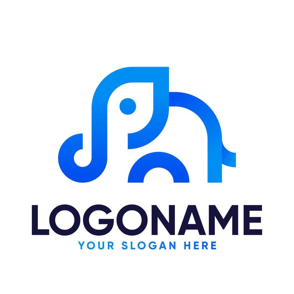 Modern Elephant Minimalist Logo Design vector