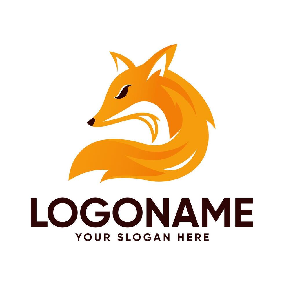 Fox logo design vector