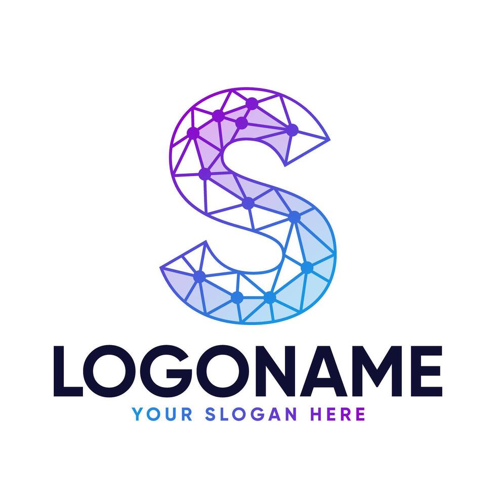 Digital S Premium Logo Design vector
