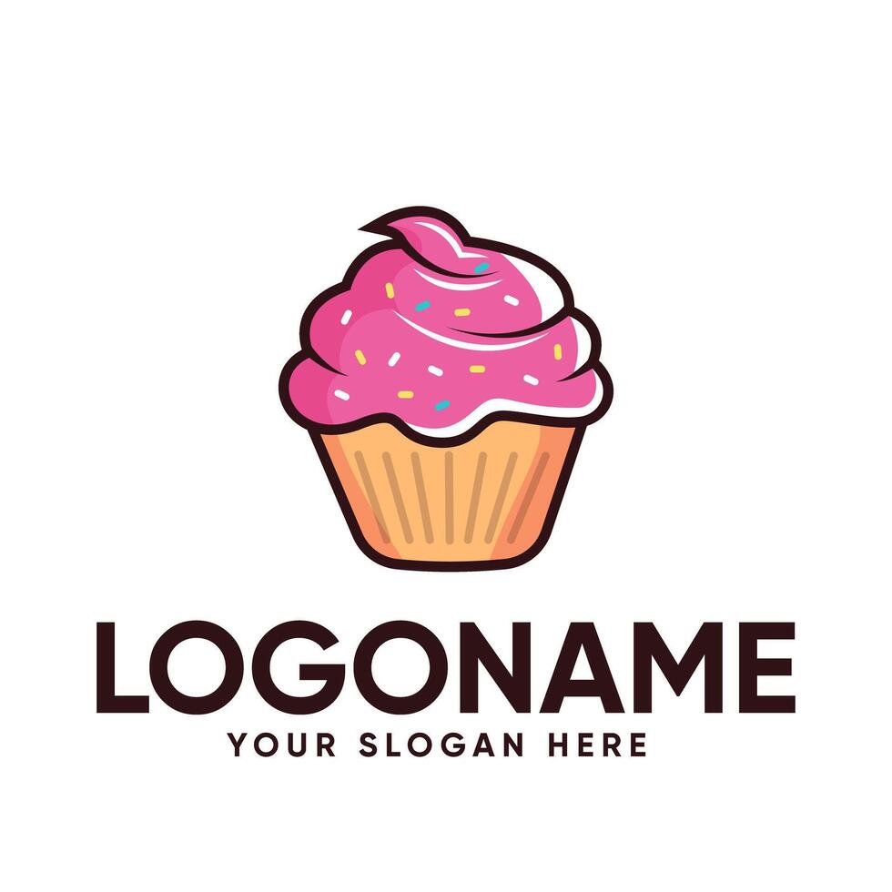 Cup Cake Logo Design vector