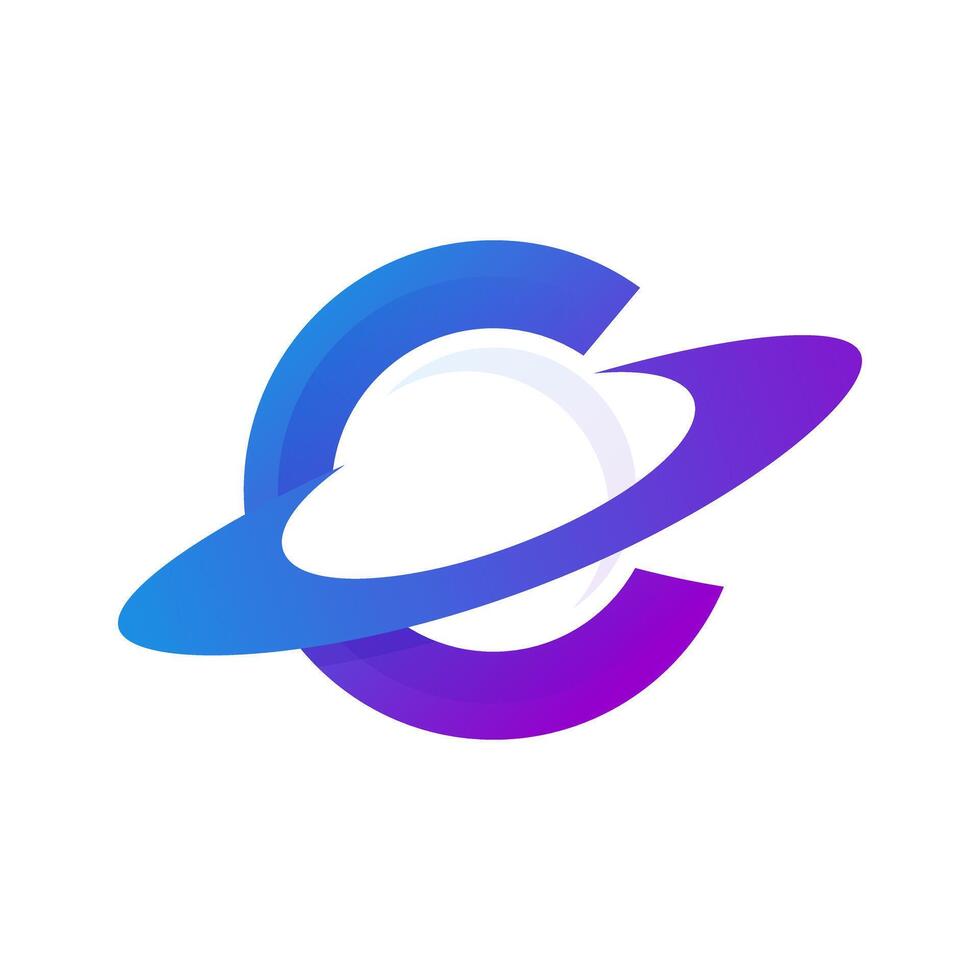 Letter C Galaxy Logo Design vector