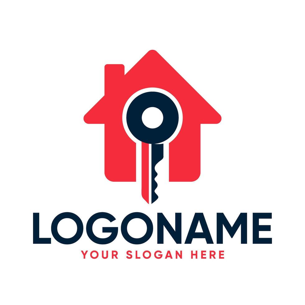 Home and Key logo design vector