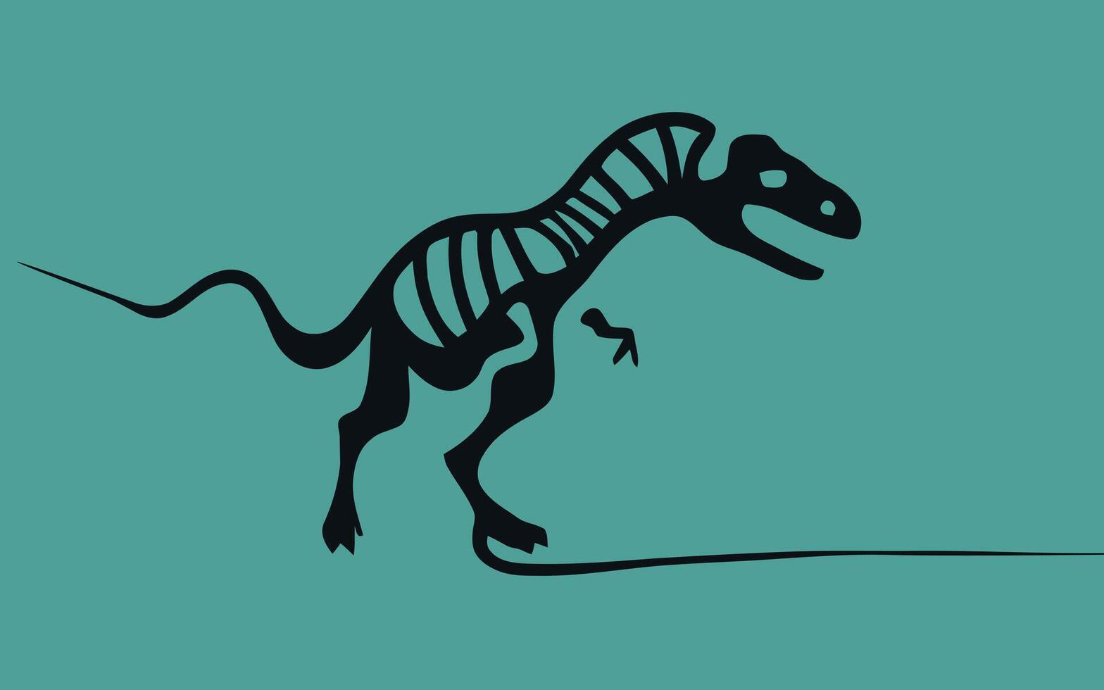 Single continuous line drawing of tyrannosaurus rex head for logo identity. Prehistoric animal mascot concept for dinosaurs theme amusement park icon. One line draw graphic design illustration vector