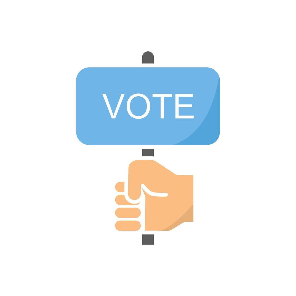 A hand holding a vote sign on a white background vector