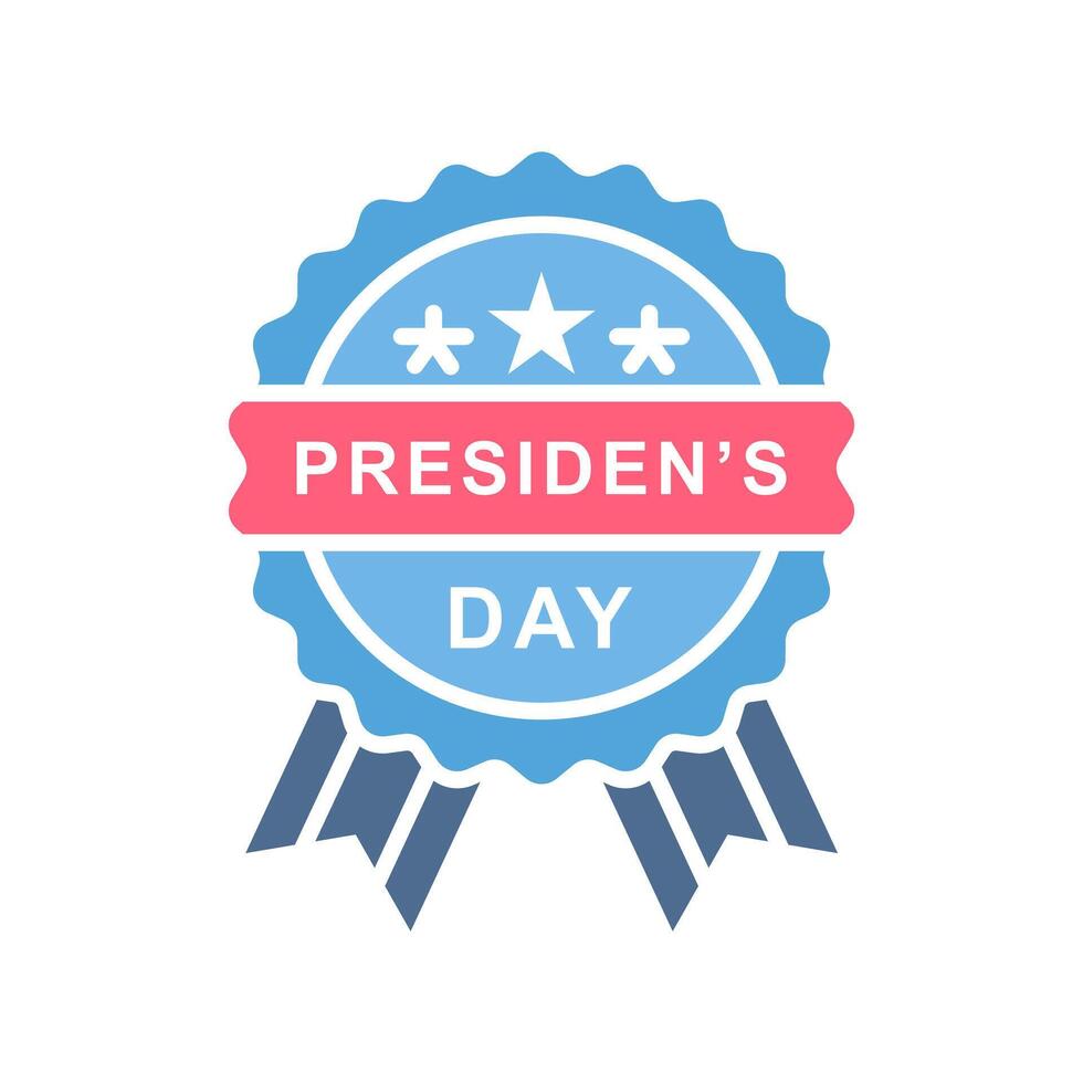 President's day badge with ribbon and stars vector