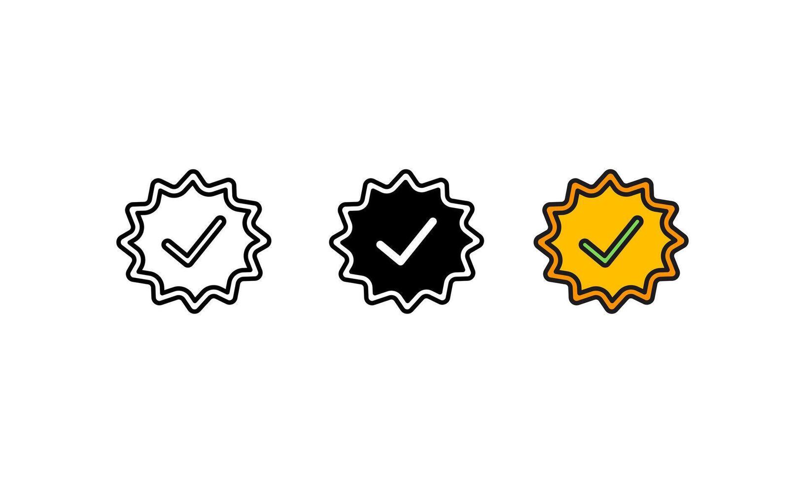 Three different colored check marks on a white background vector