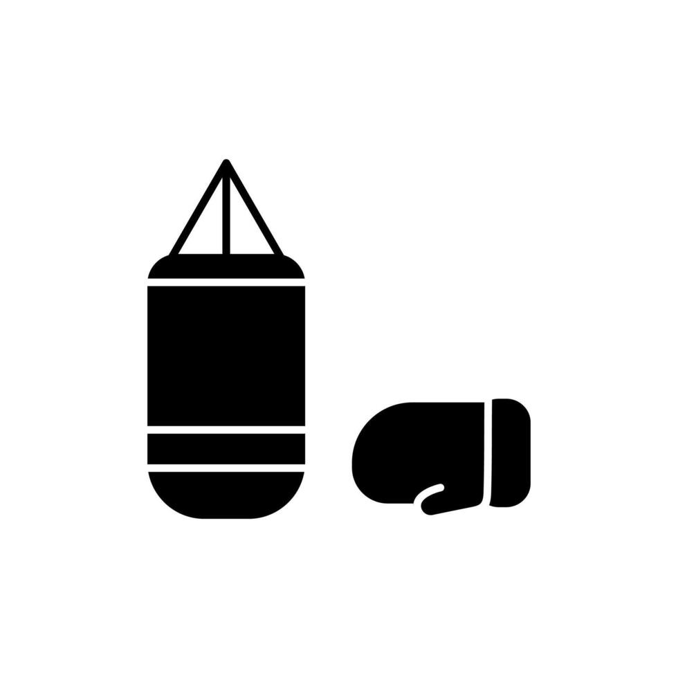A boxing bag and glove icon on a white background vector