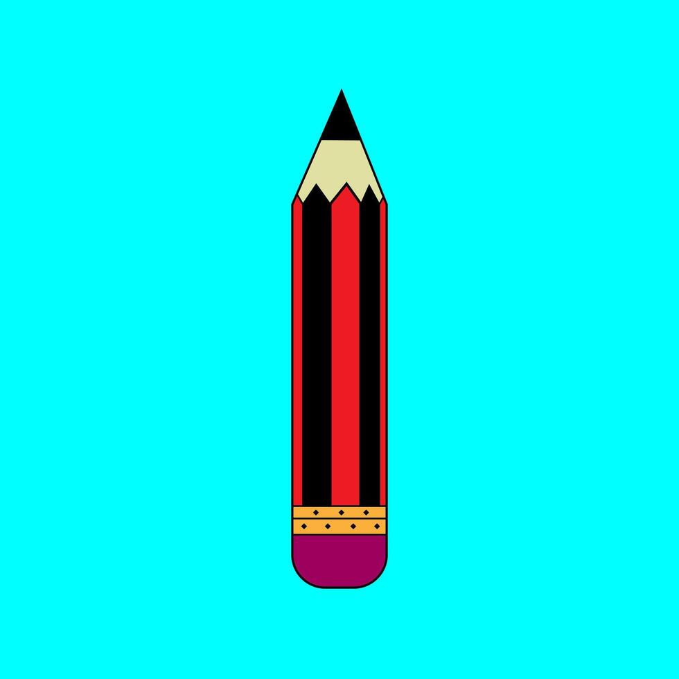 Colored pencil in flat design vector