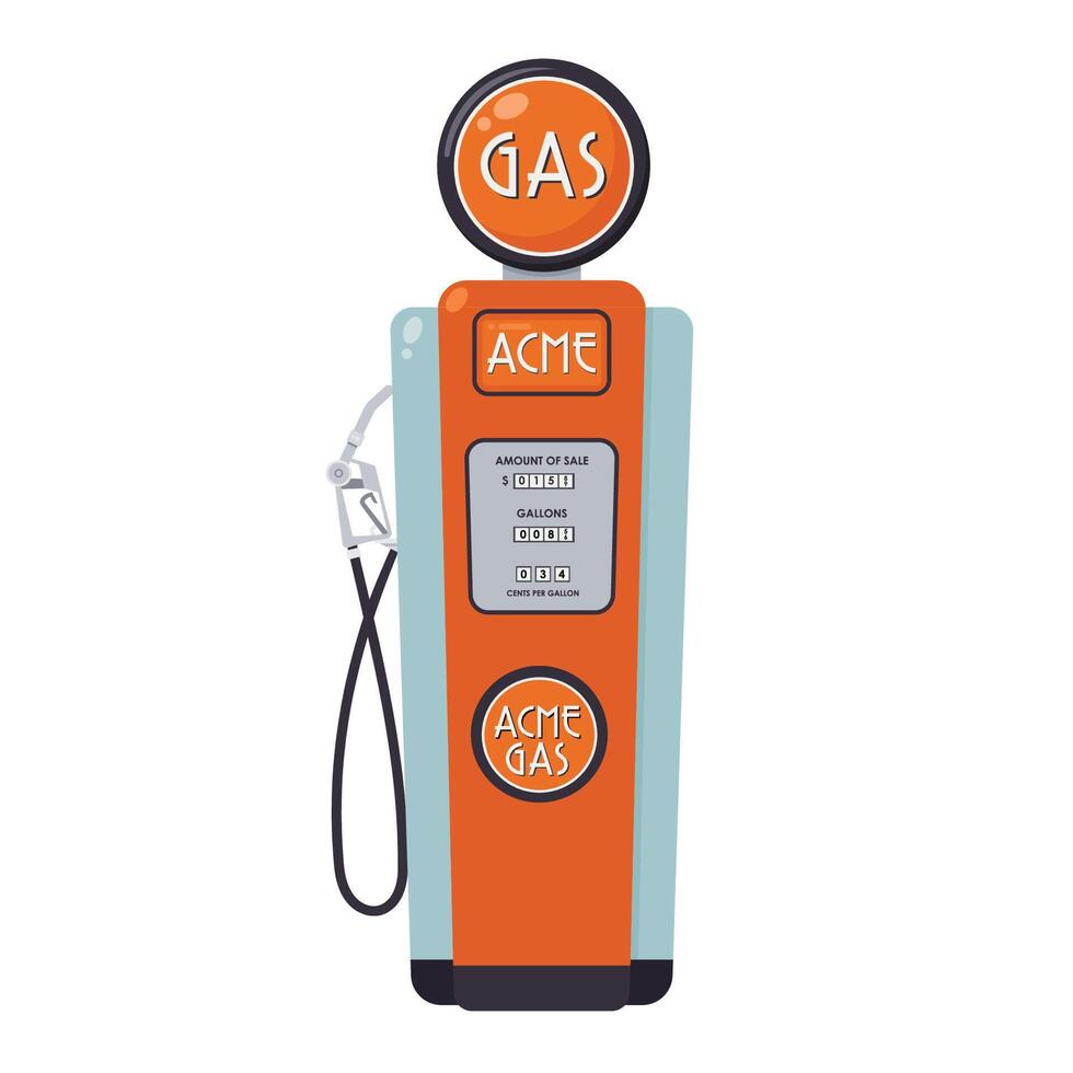 Isolated old fashioned vintage gas or petrol pump icon graphic vector